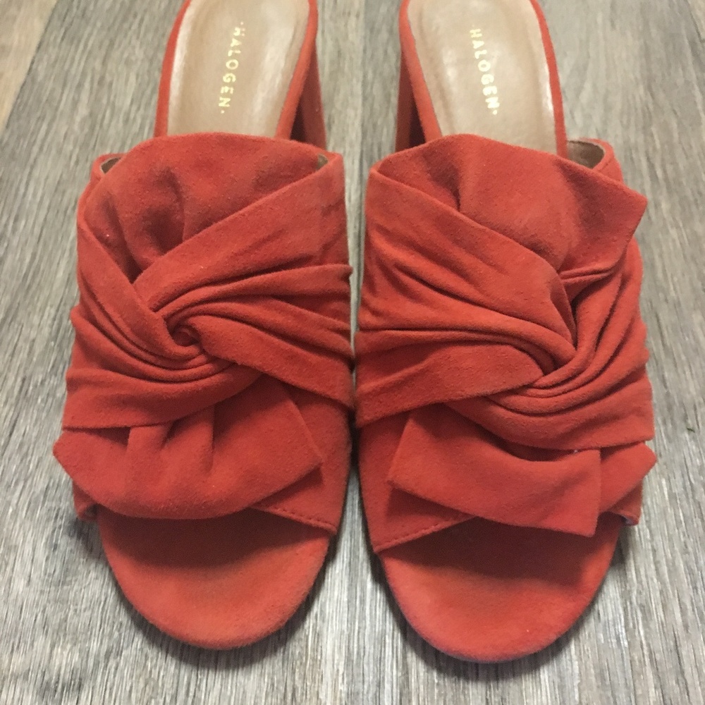 Halogen Red Suede Heels